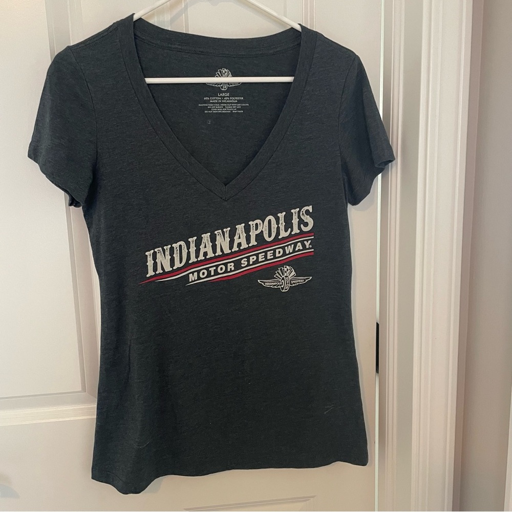 Indianapolis Motor Speedway Women's Black V-Neck Top